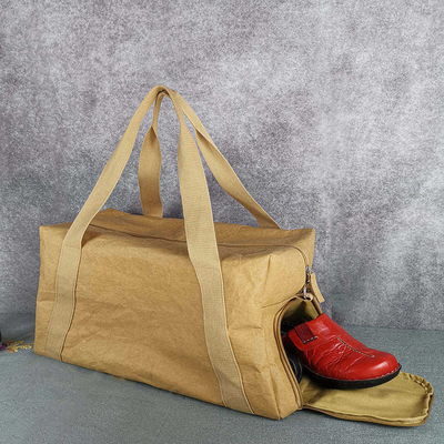 Uitstekende Kraft Paper Gym Bruine Tote Bagage Reistassen met slijtvastheid