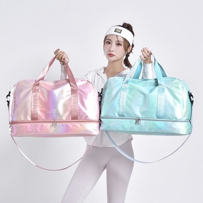 Rectangular Unisex Cross Body Fitness Bag in paars met grote capaciteit
