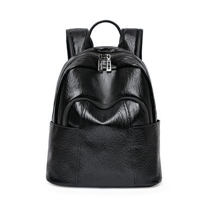 Custom Outdoor Casual Ladies Backpack in PU leer met rits sluitend 37*29*6cm