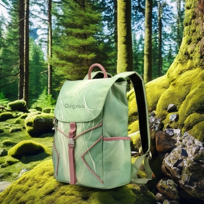 Waterdichte reisrugzak van nylon met dubbele voorzakken en zip-sluiting