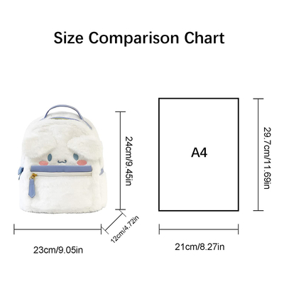 Groothandel schattig harig pluis hond mini rugzak voor meisjes dubbele schoudertas voor kinderen cadeau kawaii school rugzakken