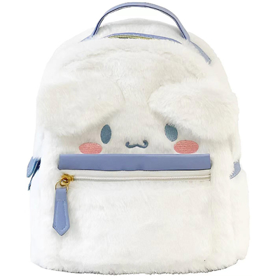 Groothandel schattig harig pluis hond mini rugzak voor meisjes dubbele schoudertas voor kinderen cadeau kawaii school rugzakken