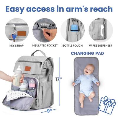 Custom baby luierzak met wisselblok Grote reistassen voor pasgeboren baby Essentials Pack Moederrugzak Casual Vrouwenrugzak