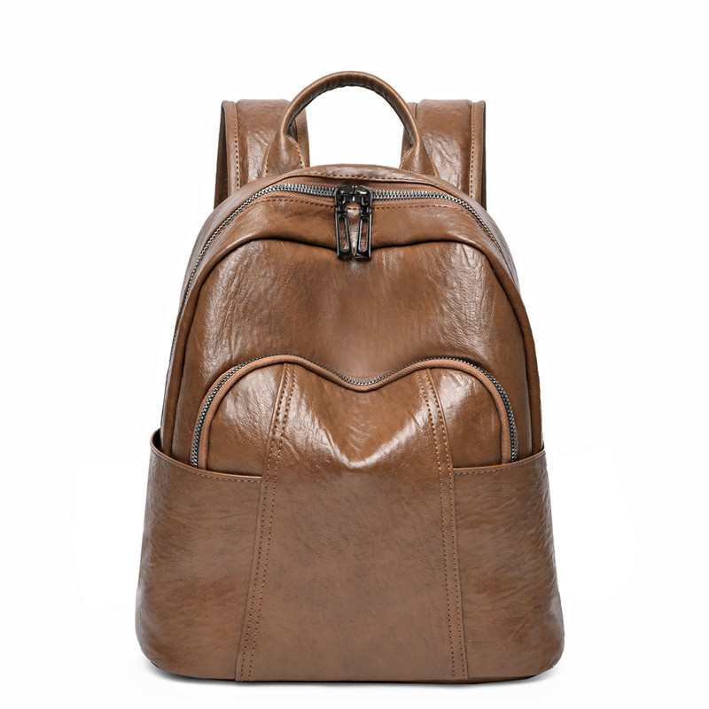 Custom Outdoor Casual Ladies Backpack in PU leer met rits sluitend 37*29*6cm