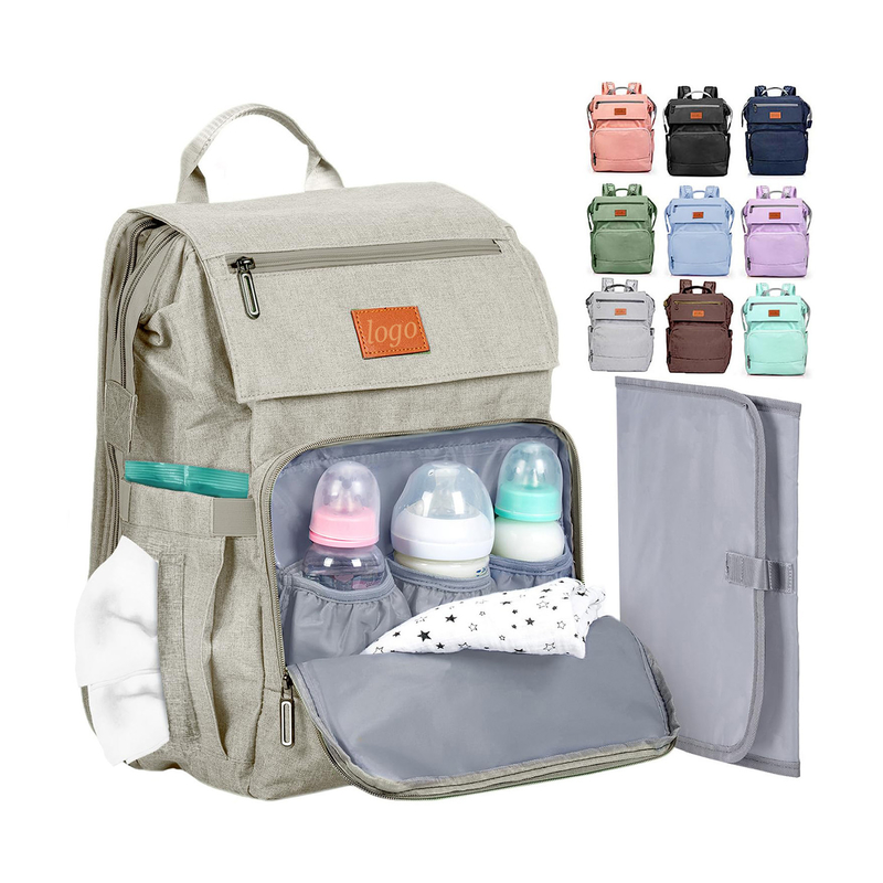 Custom baby luierzak met wisselblok Grote reistassen voor pasgeboren baby Essentials Pack Moederrugzak Casual Vrouwenrugzak